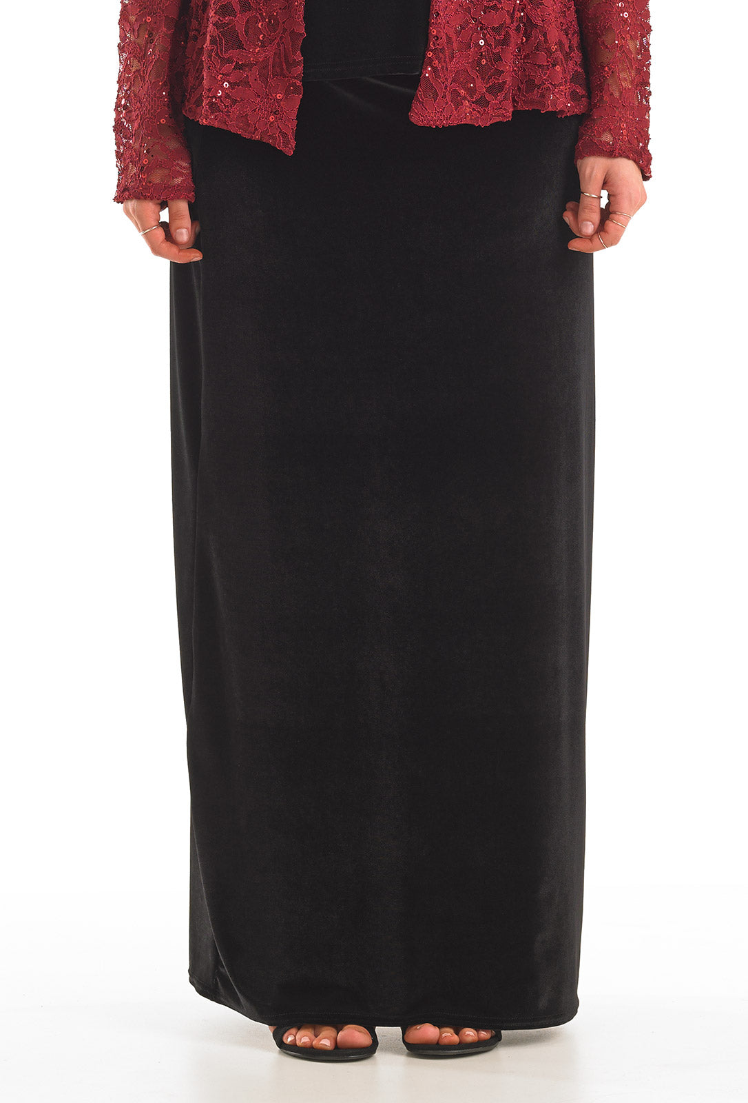 A-Line Velour Maxi Skirt