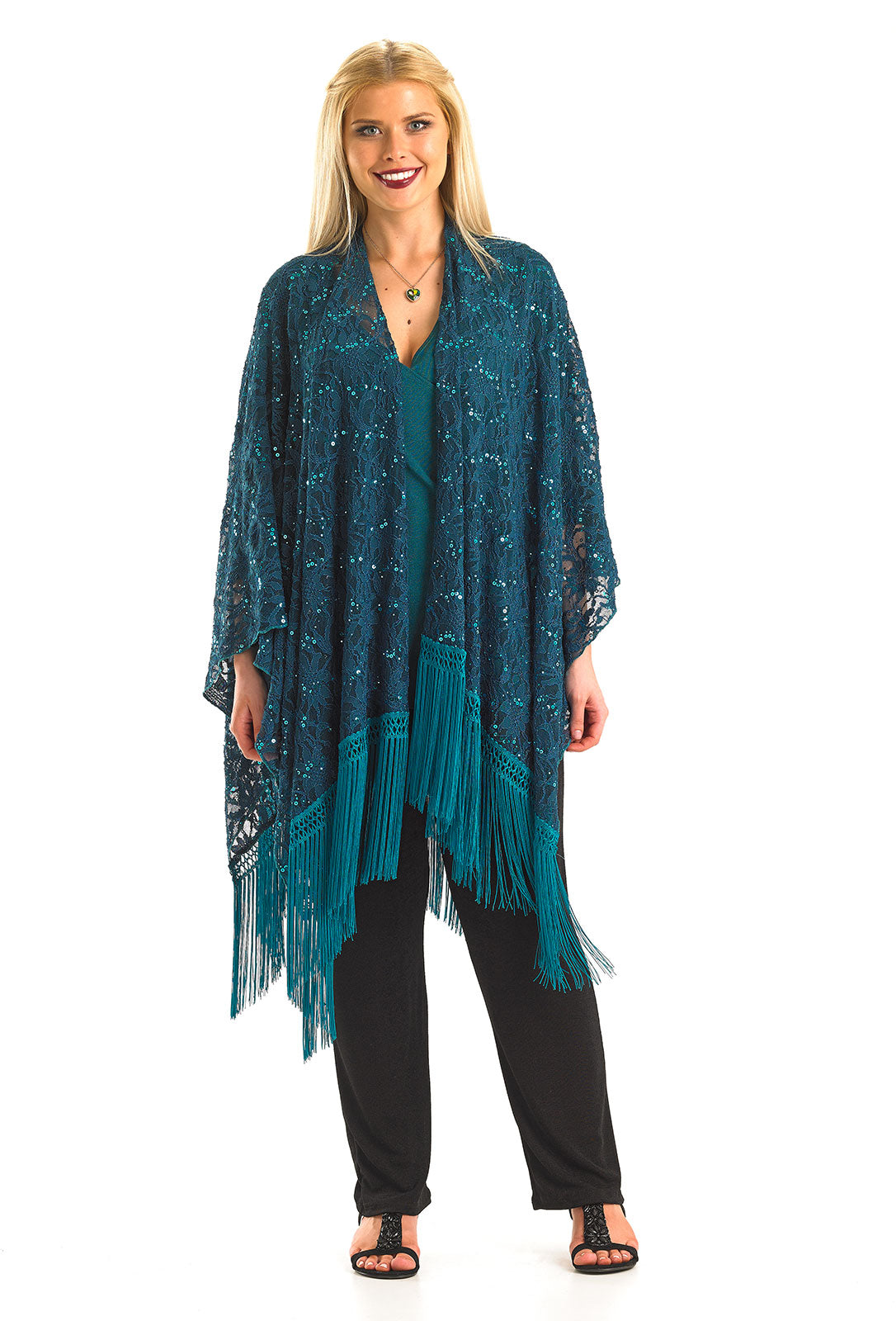 Fringed Lace Shawl/Wrap