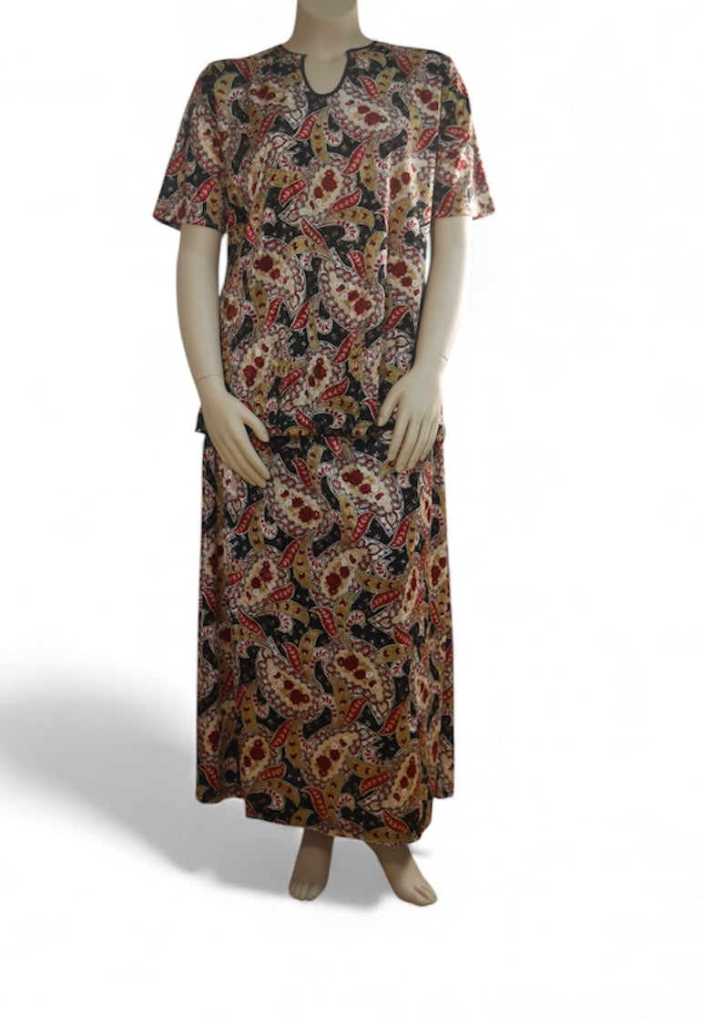 Paisley Print Velour Top