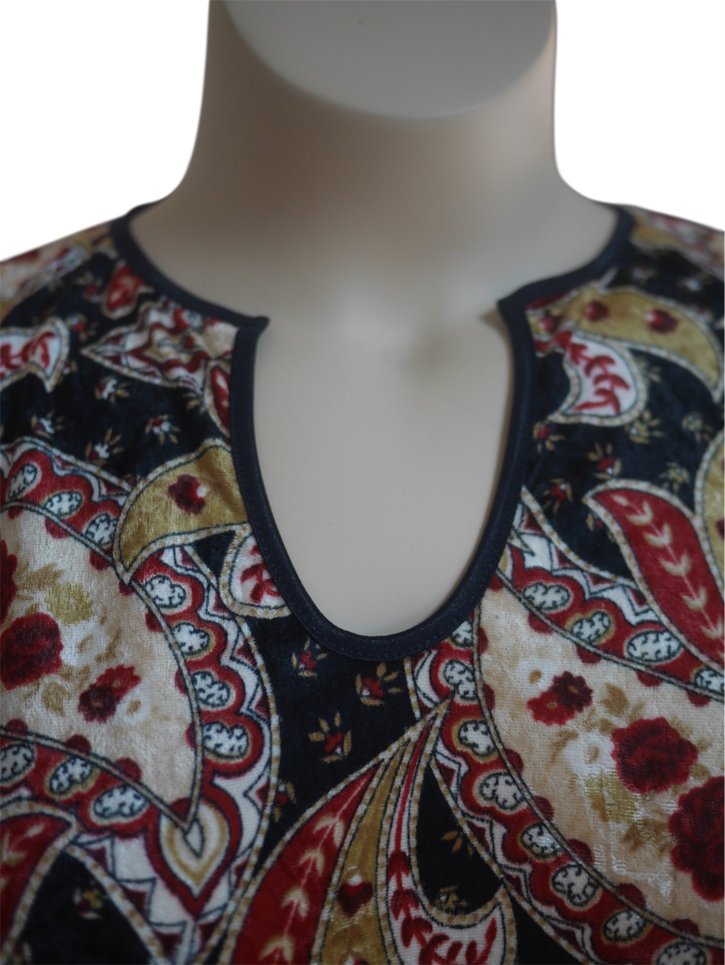 Paisley Print Velour Top