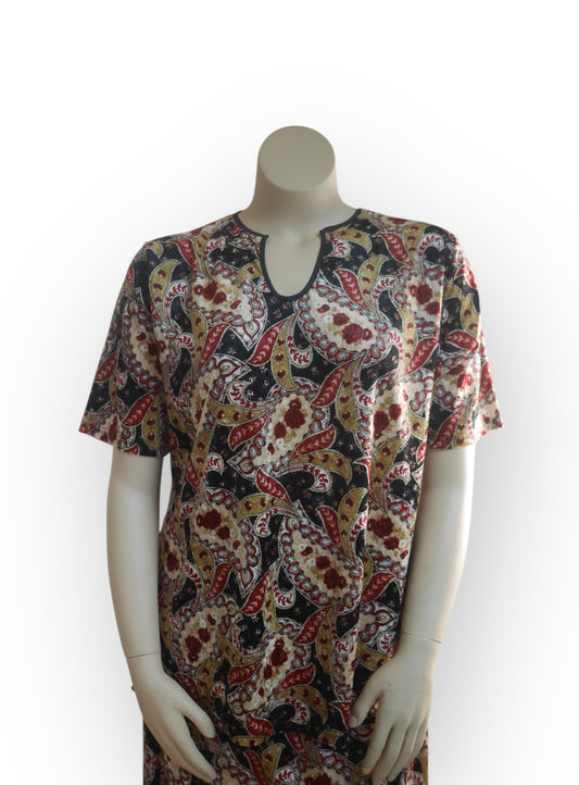 Paisley Print Velour Top