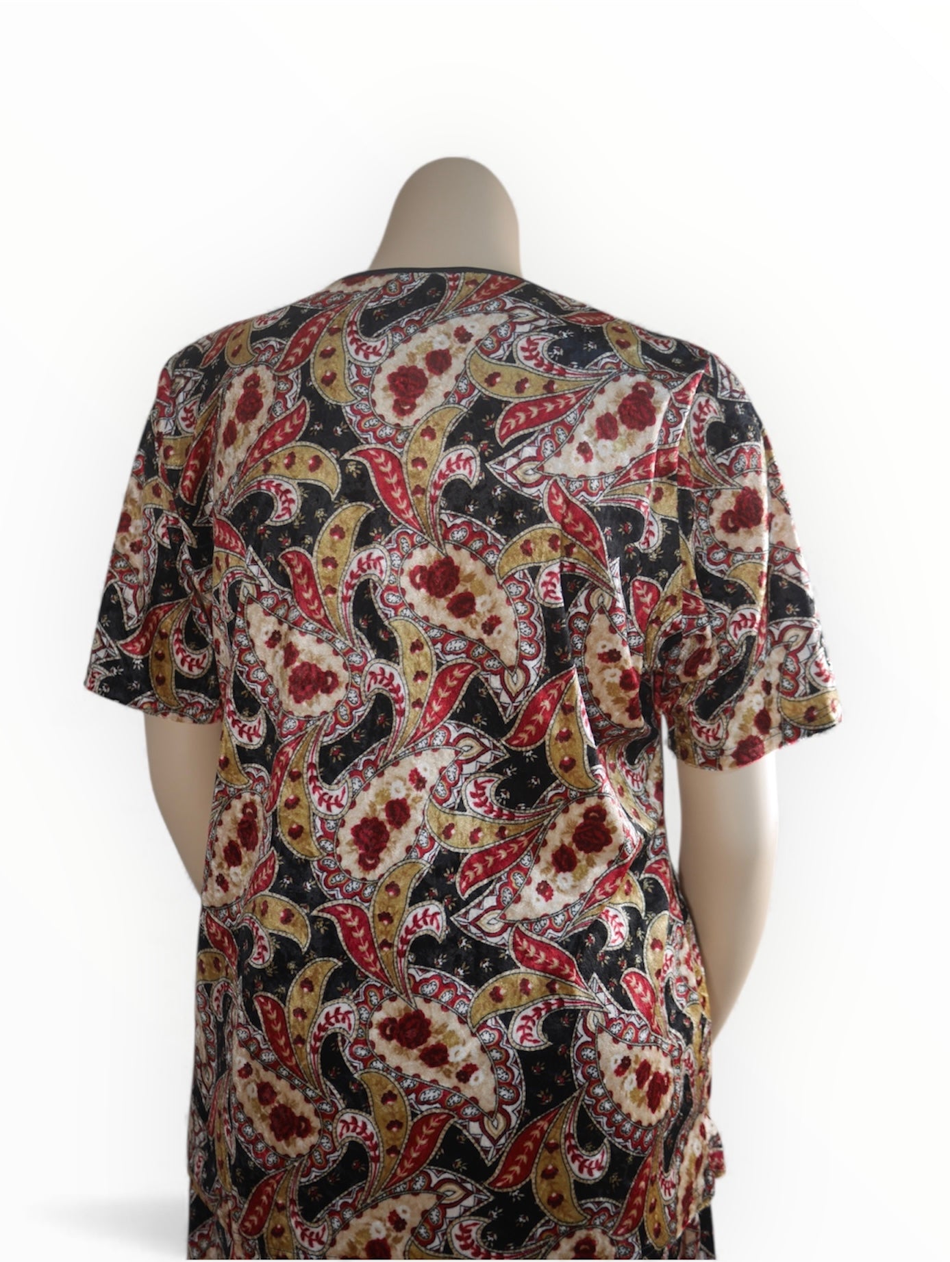 Paisley Print Velour Top