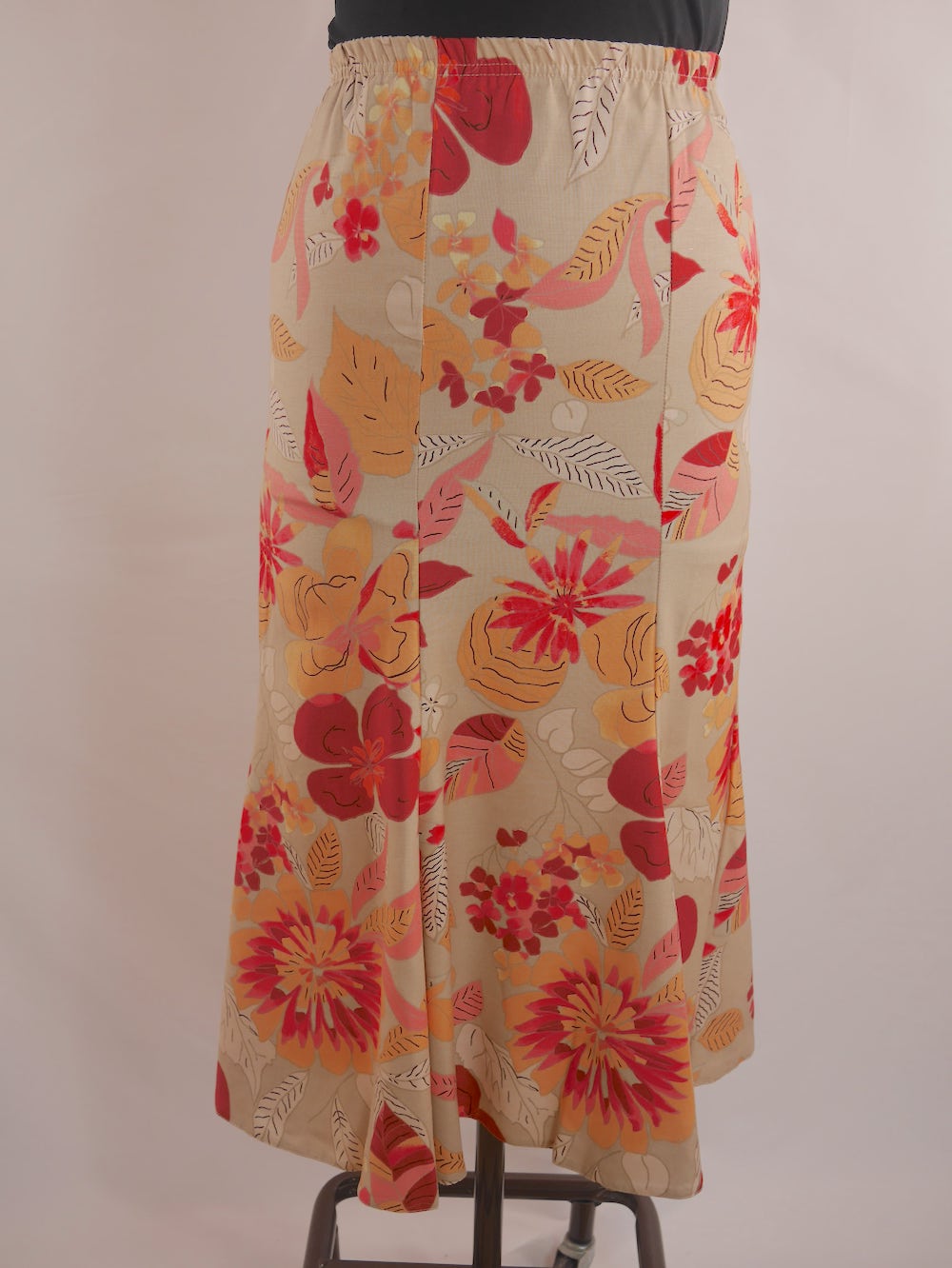 Printed Linen Floral Skirt